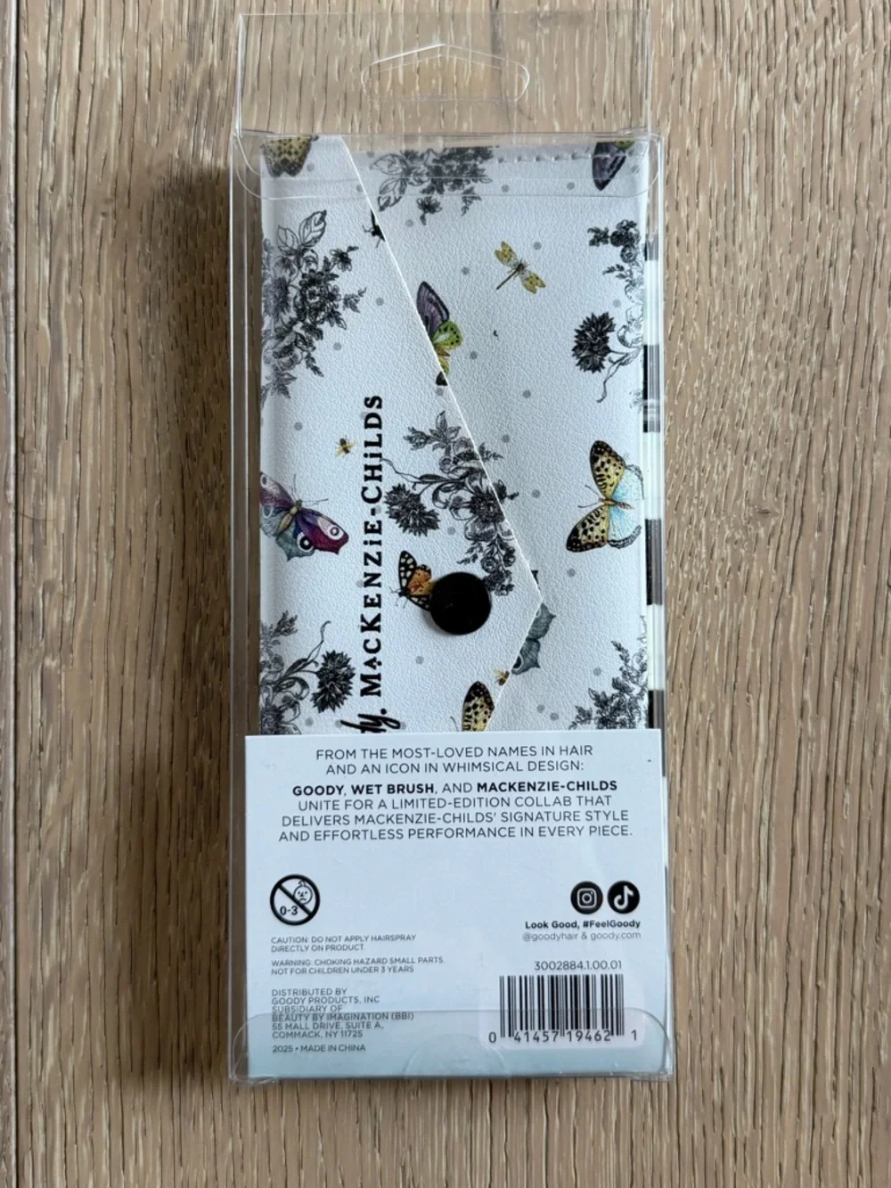 MacKenzie-Childs x Goody Comb and Case Courtly Check and Butterfly Toile
